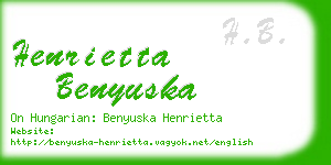 henrietta benyuska business card